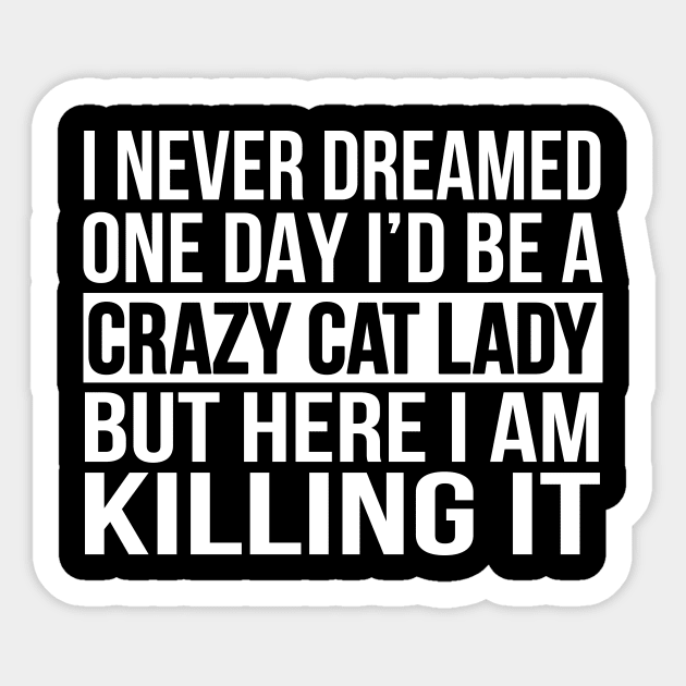 Crazy Cat lady Funny Sarcastic Feline Kitty Message Sticker by Eyes4